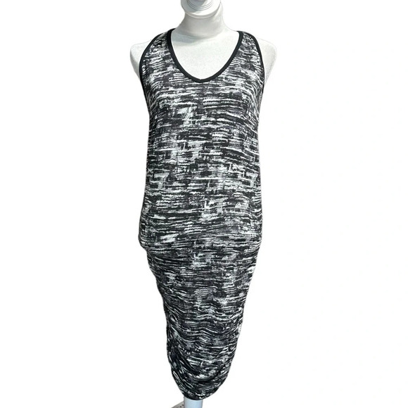 Athleta Black Space Dye Racerback Ruched Tank Dress XS - Picture 1 of 4